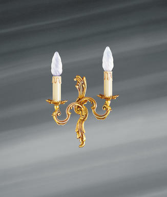 Applique 2 lampes bronze Droite Lucien Gau Louis XV Vieil or Bronze