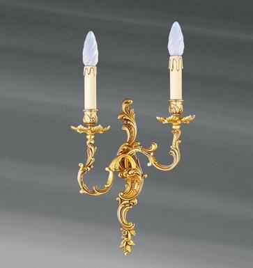Applique 2 lampes bronze Gauche Lucien Gau Louis XV Vieil or Bronze