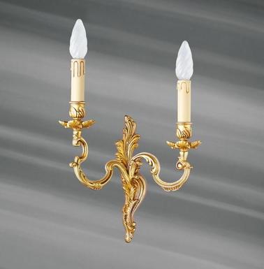Applique 2 lampes bronze Gauche Lucien Gau Louis XV Vieil or Bronze