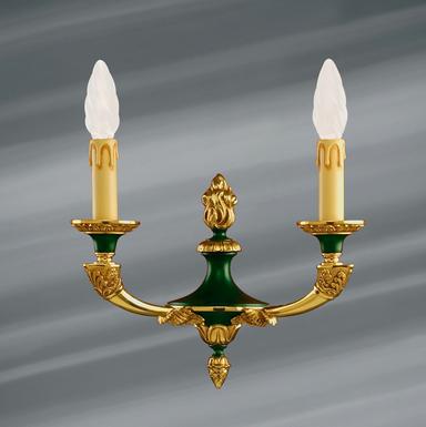 Applique 2 lampes bronze Lucien Gau Empire Vieil or Bronze