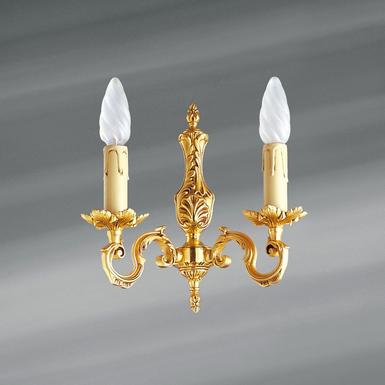 Applique 2 lampes bronze Lucien Gau Louis XV Vieil or Bronze
