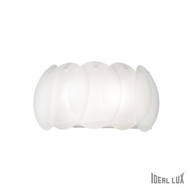 Applique 2 lampes design Ideal lux Ovalino Blanc Verre
