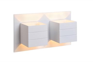 Applique 2 lampes design Lucide Bok Blanc Aluminium