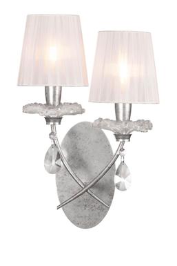 Applique 2 lampes design Mantra Sophie Gris Aluminium