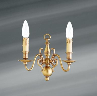 Applique 2 lampes hollandais Lucien Gau Hollandais Laiton Bronze