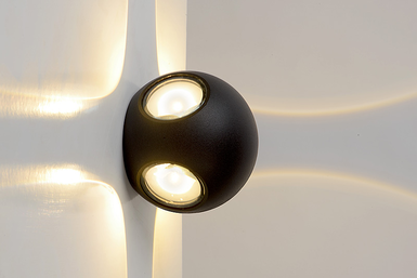 Appliques extérieures 4 lampes design Lucide Yupla Noir Aluminium