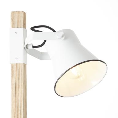 Lampadaire 2 lampes design Brilliant Plow Blanc Bois