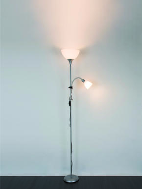 Lampadaire 2 lampes design Corep Fizz Gris Métal
