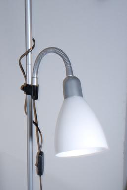 Lampadaire 2 lampes design Corep Fizz Gris Métal