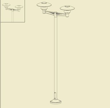 Lampadaire extérieur 2 Lampes design Roger Pradier stratos Fonte d'aluminium