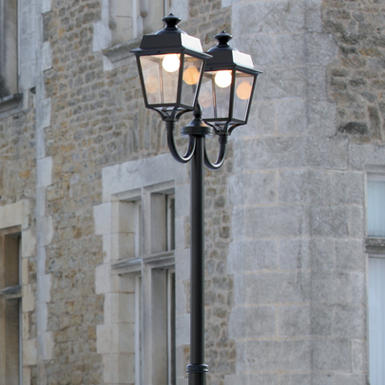 Lampadaire extérieur 2 Lampes télescopique Roger Pradier Place des Vosges 1 Évolution Fonte d'aluminium