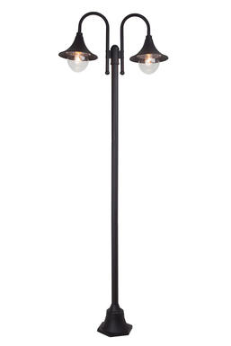 Lampadaire exterieure 2 lampes design Brilliant Berna Noir Aluminium