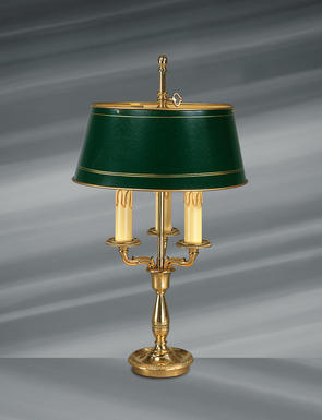 Lampe 3 lumières bouillotte Lucien Gau Empire Bronze