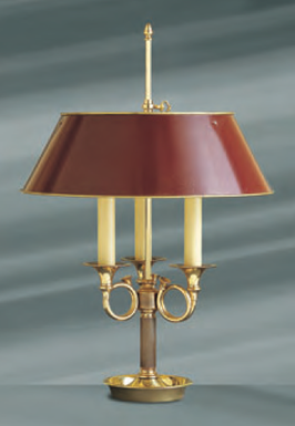 Lampe bouillotte 3 lumières bronze Lucien Gau Empire Bronze