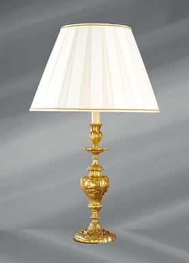Lampe bronze avec abat-jour Lucien Gau Louis XV Vieil or Bronze