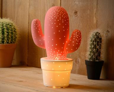 Lampe design Lucide Cactus Rose Céramique