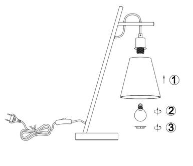 Lampe design Trio Andreus Blanc Métal - Tissus