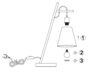 Lampe design Trio Andreus Noir Métal - Tissus