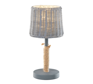 Lampe design Trio Rotin Gris Métal