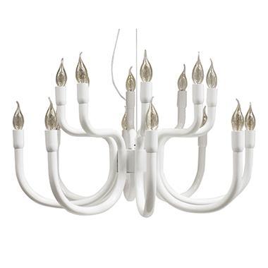 Lustre 16 lampes design Karman Snoob Blanc Aluminium