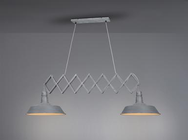 Plafonnier 2 lampes design Trio Detroit Gris Métal