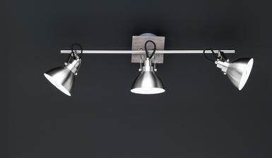 Plafonnier 3 lampes design Trio Timber Gris Métal