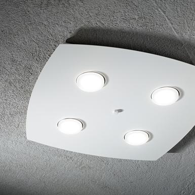 Plafonnier 4 lampes design Ideal lux Mito Blanc Métal