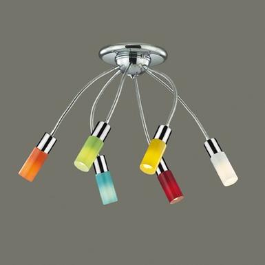 Plafonnier 6 lampes design Ideal lux Ecoflex Color Multicolore Acier