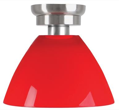 Plafonnier design Ryckaert verrerie rouge Nickel satiné Métal