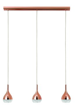 Suspension 3 lampes design Mantra Khalifa Cuivre Métal