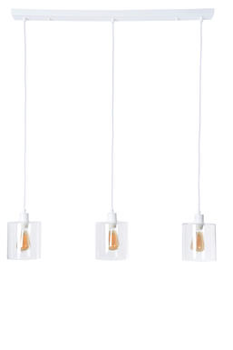 Suspension 3 lampes design Market set Ilo-Ilo Blanc Métal