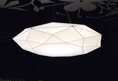 Suspension 3 lampes design Morosini Diamond Blanc Tissu