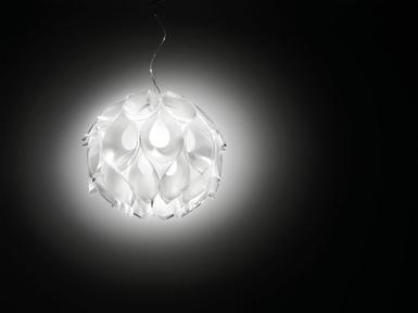 Suspension 3 lampes design Slamp Flora Blanc Technopolymère