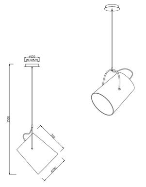 Suspension design Trio Meran Blanc Métal - Tissus