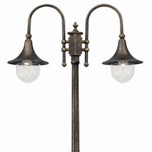 Lampadaire 2 lampes extérieur classique Ideal lux Cima Noir / Or Aluminium