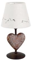 Lampe avec abat-jour Ryckaert Coeur Marron Métal - Tissus