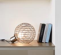 Lampe design Sphere Cuivre et taupe Forestier Sphere Cuivre Bambou
