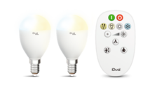 Lot de 2 ampoules E14 led avec télécommande iDual Blanc Plastique