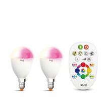 Lot de 2 ampoules E14 Led color avec télécommande iDual Blanc Plastique
