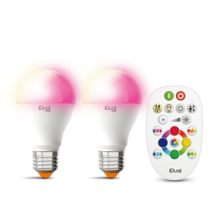 Lot de 2 ampoules E27 led color avec télécommande iDual Blanc Plastique