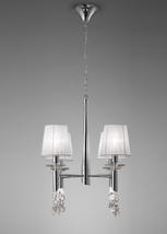 Lustre 4 lampes avec abats jours Mantra Tiffany chrome Chrome Métal