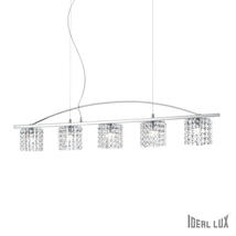 Lustre 5 lampes design Ideal lux Spirit Gris Métal/cristal
