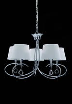 Lustre 5 lampes design Mantra Mara blanc Chrome Acier
