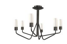 Lustre 6 lampes design Cvl Tess Graphite Laiton massif