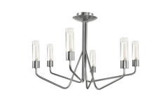 Lustre 6 lampes design Cvl Tess Nickel Laiton massif