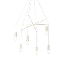 Lustre 6 lampes design Ideal lux Pop Blanc Métal