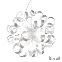 Lustre 6 lampes design Ideal lux Vortex Blanc / Argent Métal