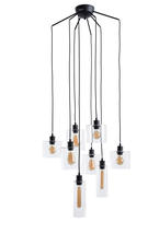 Lustre 8 lampes design Market set Ilo-Ilo Noir Métal