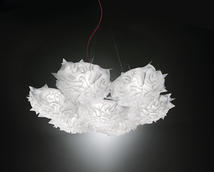 Lustre 9 lampes design Slamp Veli Blanc Technopolymère