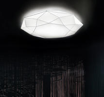 Plafonnier 3 lampes design Morosini Diamond Blanc Tissu